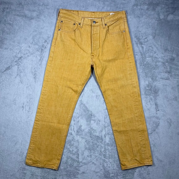 Levi's Other - Levi's 501 Jeans Mens 31(30)x29(27) Yellow White Oak Cone Denim Button Fly